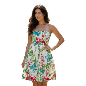 David Meister Strapless Floral Fit & Flare Dress Size 6